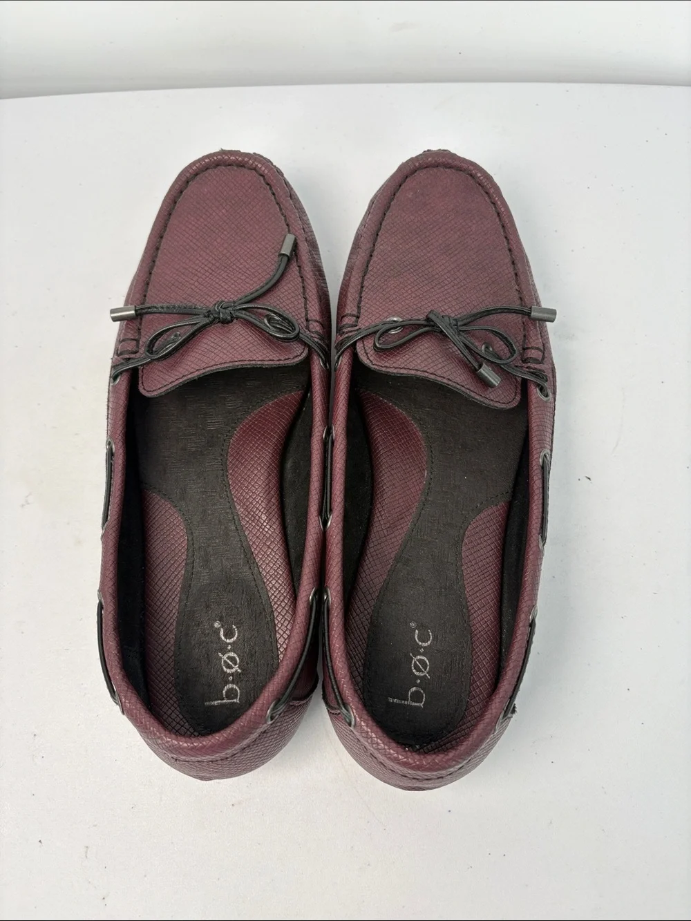 🍎 b.o.c. Burgundy Loafers driving moccasin.